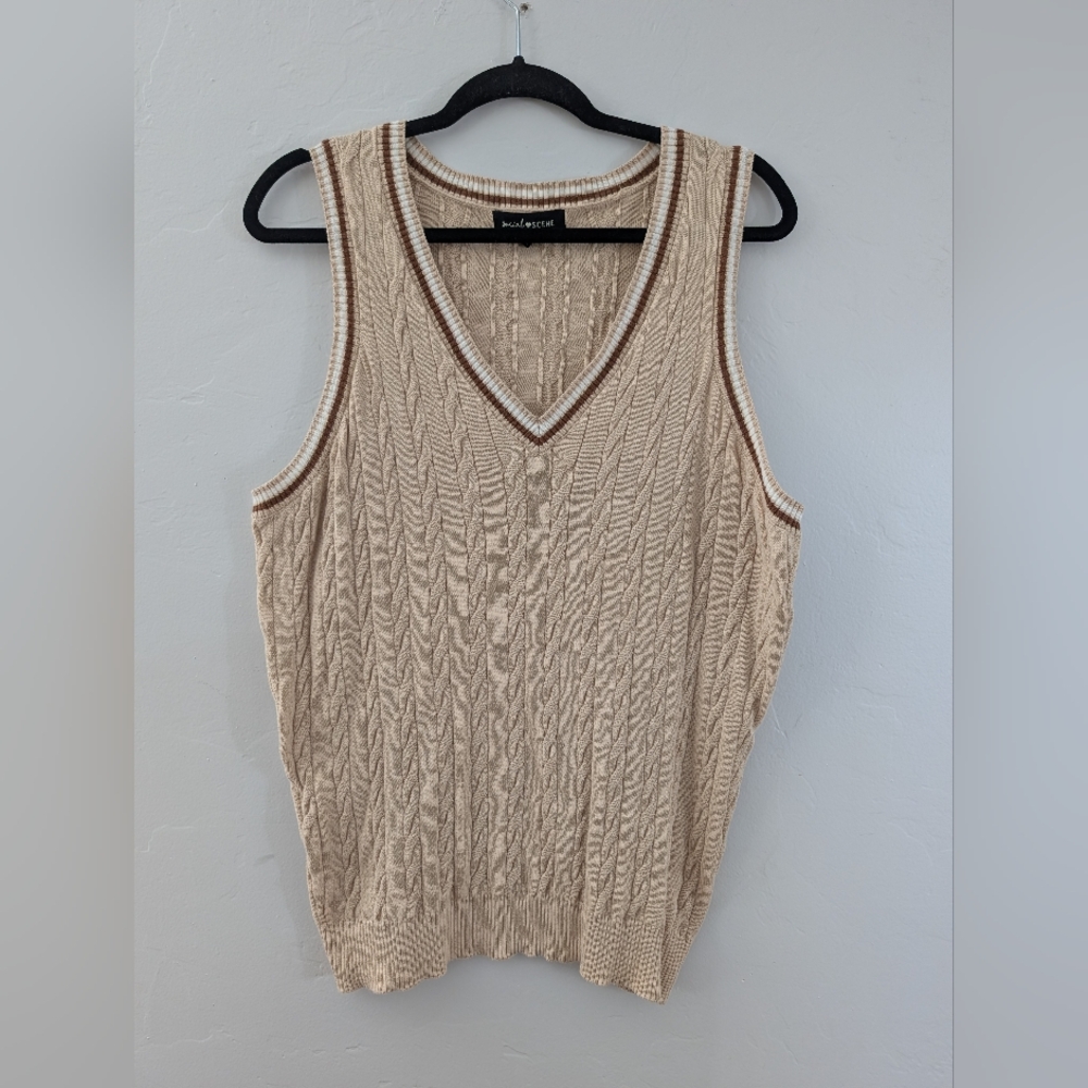 100% Cotton Sweater vest Size XL Y2k